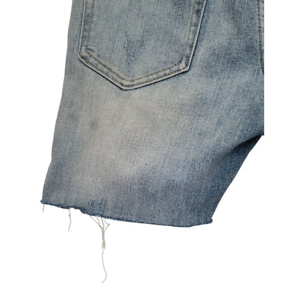 MNML Denim Distressed Button Fly Shorts w/ Chain Detail & Frayed Hem Men's Sz 30 - Picture 8 of 9